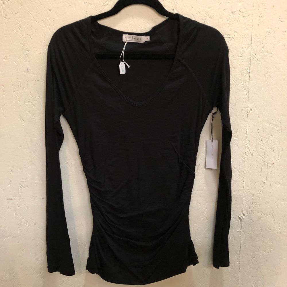 Velvet by Graham & Spencer Black Top NWT Size Med